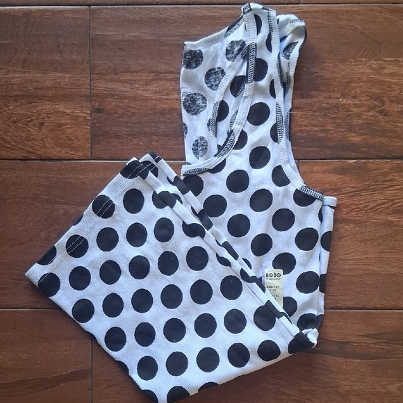 NOBO Tops - NOBO Black and White Polka Dot Rib Tank